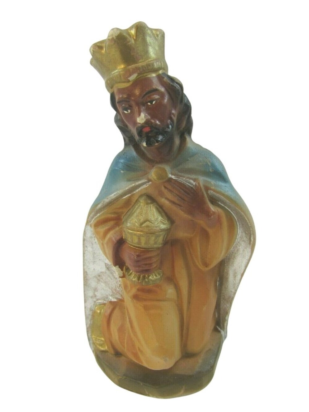 Vintage Plaster Kneeling Wise Man Christmas Nativity Figurine Japan 33161